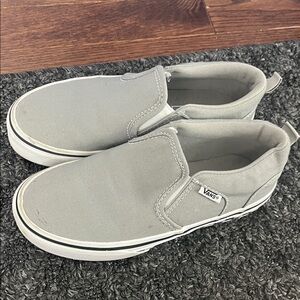 Vans Classic Gray Canvas Slip-Ons